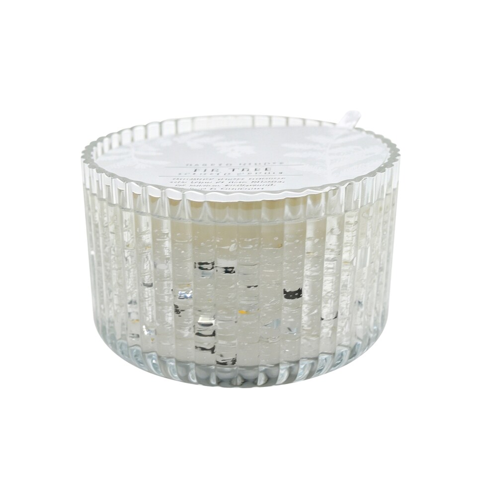 F&F Home Norsk Fir Silver Light Up Ribbed Candle 170g