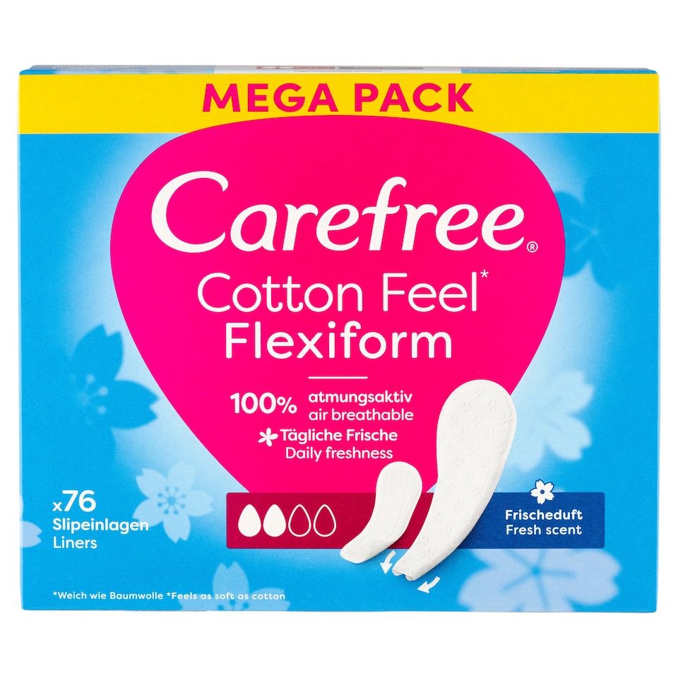 Carefree Cotton Feel Flexiform tisztasági betét friss illattal 76 db 