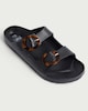 image 3 of F&F Double Strap Buckle Footbed Sandals in Black