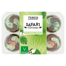 Tesco Safari Cupcakes - Chocolate 6 Pack