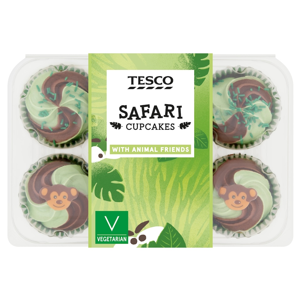 Tesco Safari Cupcakes - Chocolate 6 Pack