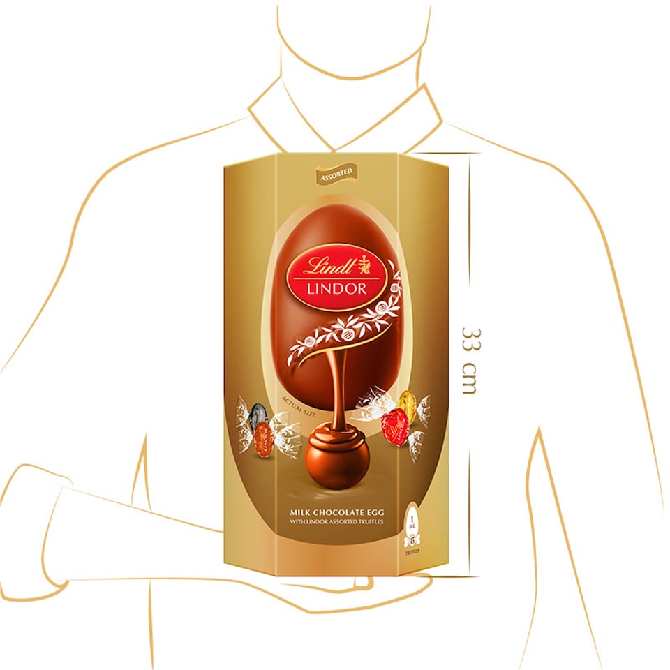 image 1 of Lindt Lindor Gold Milk Chocolate Easter Egg 348G