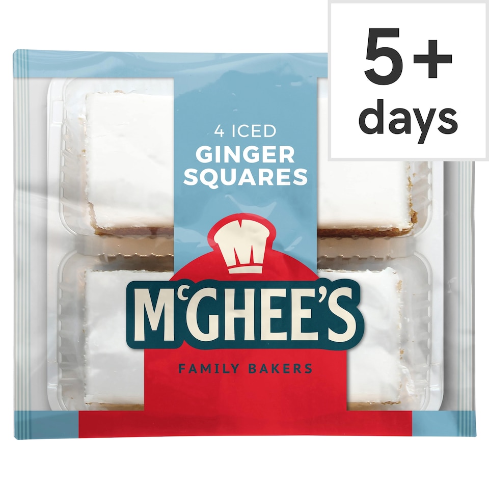 McGhee's Family Bakers Iced Ginger Square Cake 4 Pack