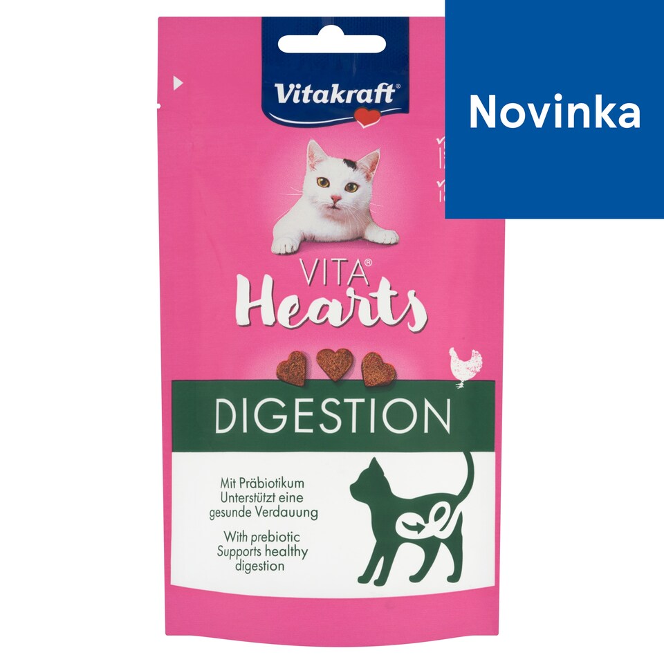 image 1 of Vitakraft Vita Hearts Digestion Supplementary Food for Cats 40 g