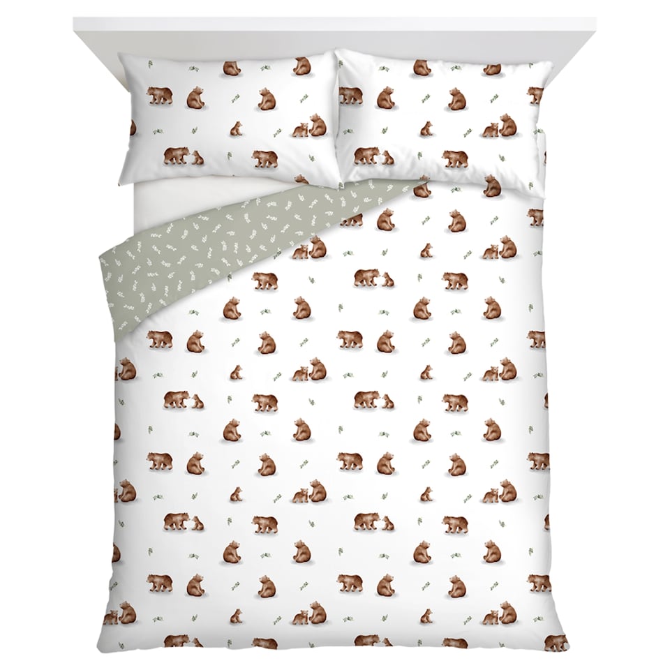 F&F Home Bear Brushed Duvet Set King