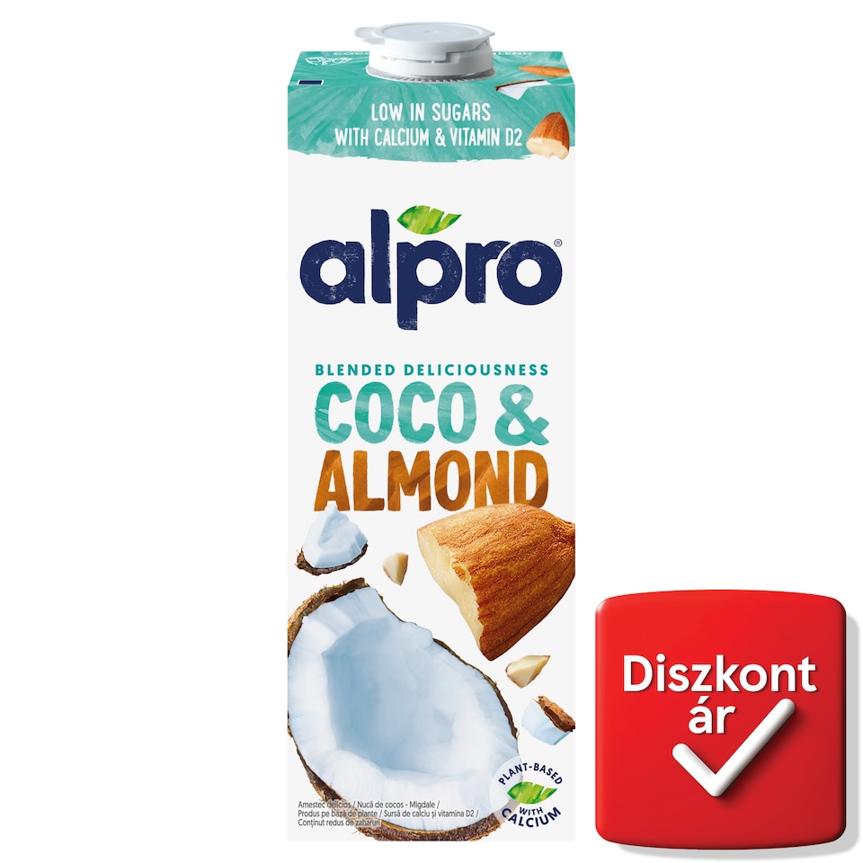 Alpro zsírszegény kókuszos-mandulás ital hozzáadott kalciummal és vitaminokkal 1 l  1. kép