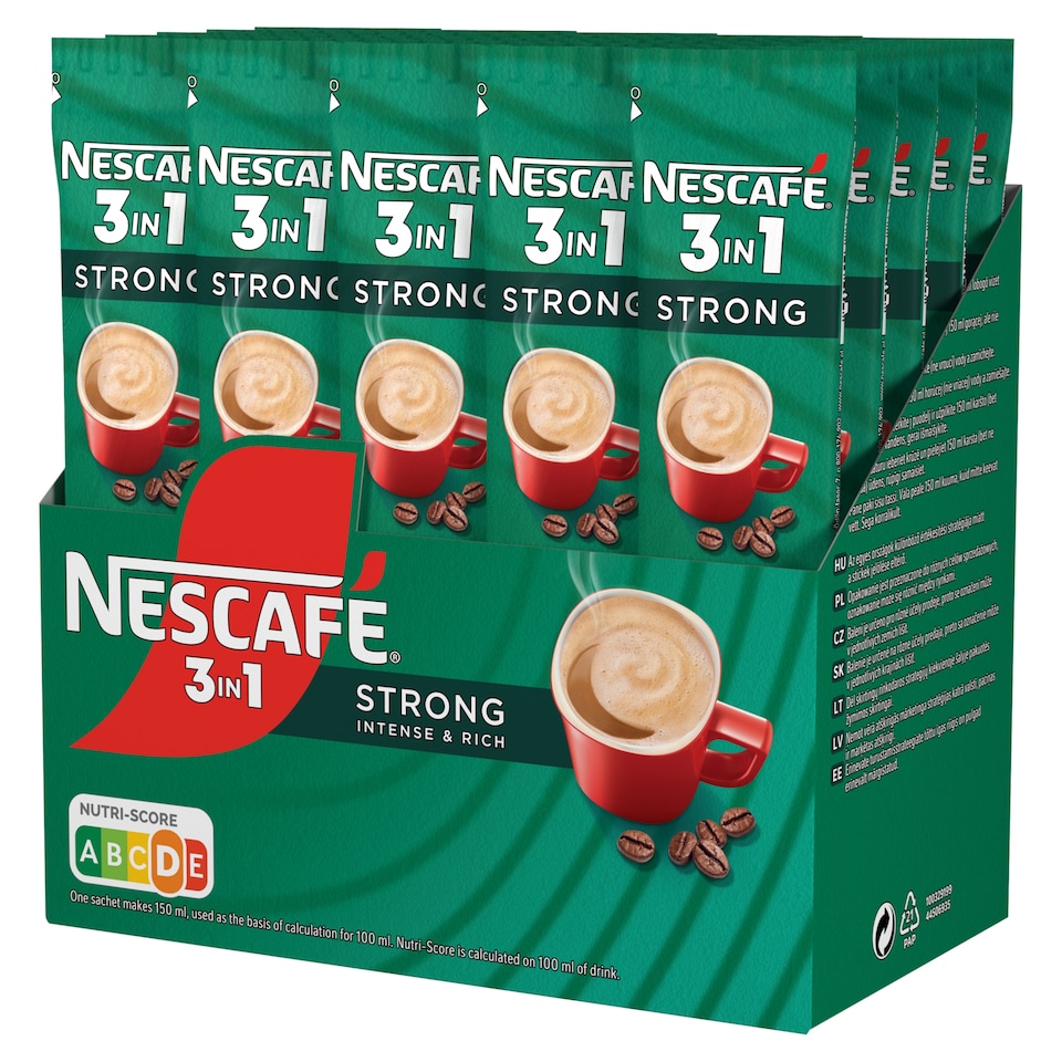 NESCAFÉ 3in1 Strong Intense & Rich azonnal oldódó kávéspecialitás 28 x 14 g (392 g)  1. kép
