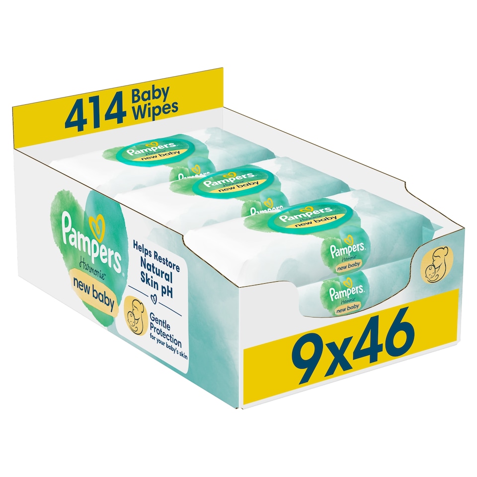 image 1 of Pampers Harmonie New Baby Wipes 9x46 Pack