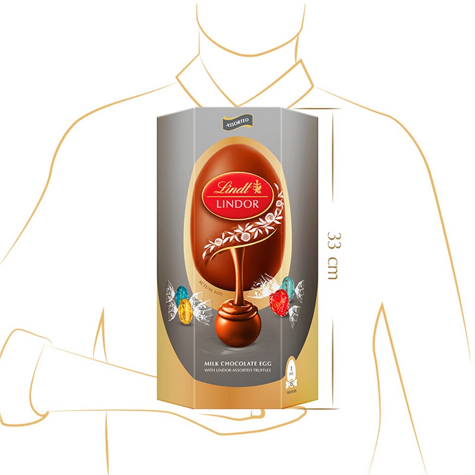 image 1 of Lindt Milk Chocolate Egg With Assorted Truffles 348G