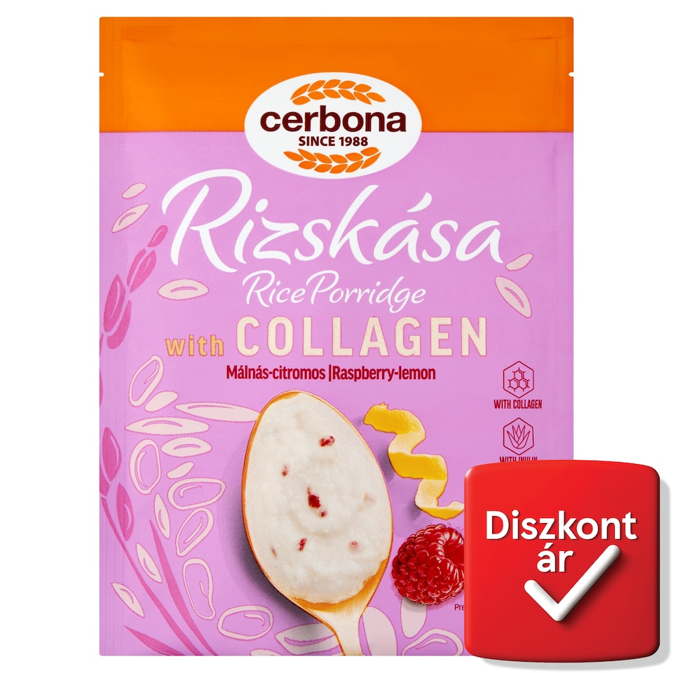 Cerbona málnás-citromos rizskása kollagénnel és inulinnal 45 g