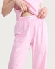 image 1 of F&F Pure Cotton Heart Print Pyjama Bottoms in Pink