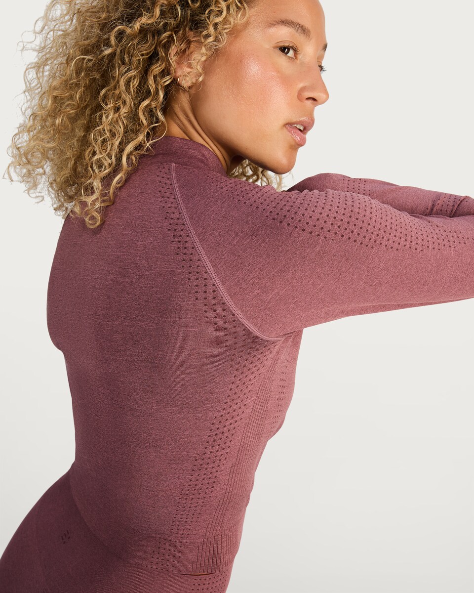 image 1 of F&F Active Seamfree Zip Up Sports Jacket in Berry