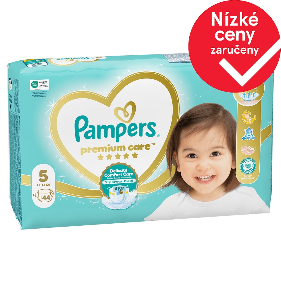 Obrázek 1 pro produkt Pampers Premium Care Velikost 5, 44 Dětské Plenky, 11kg-16kg