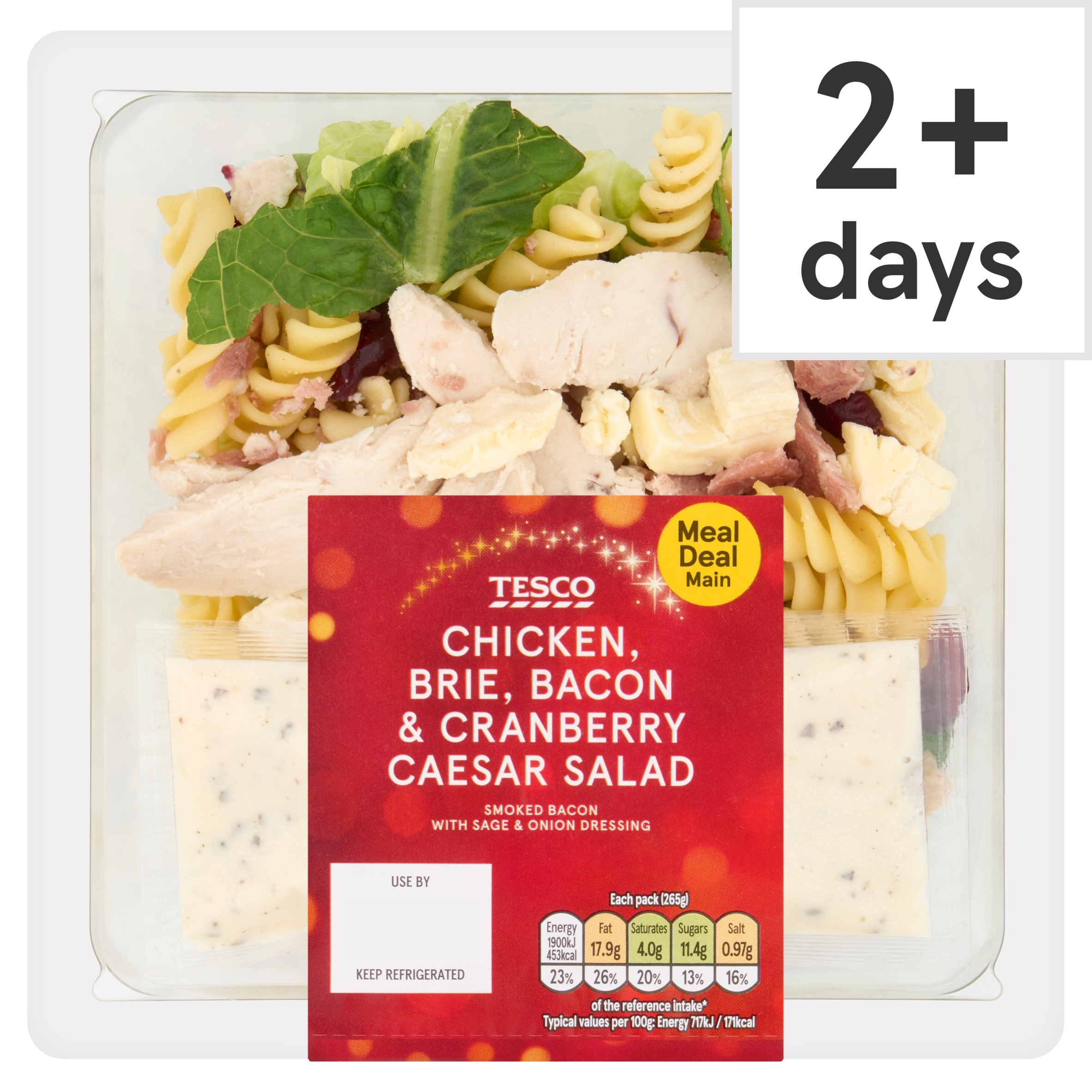 Tesco Chicken, Brie, Bacon & Cranberry Caesar Salad 265g