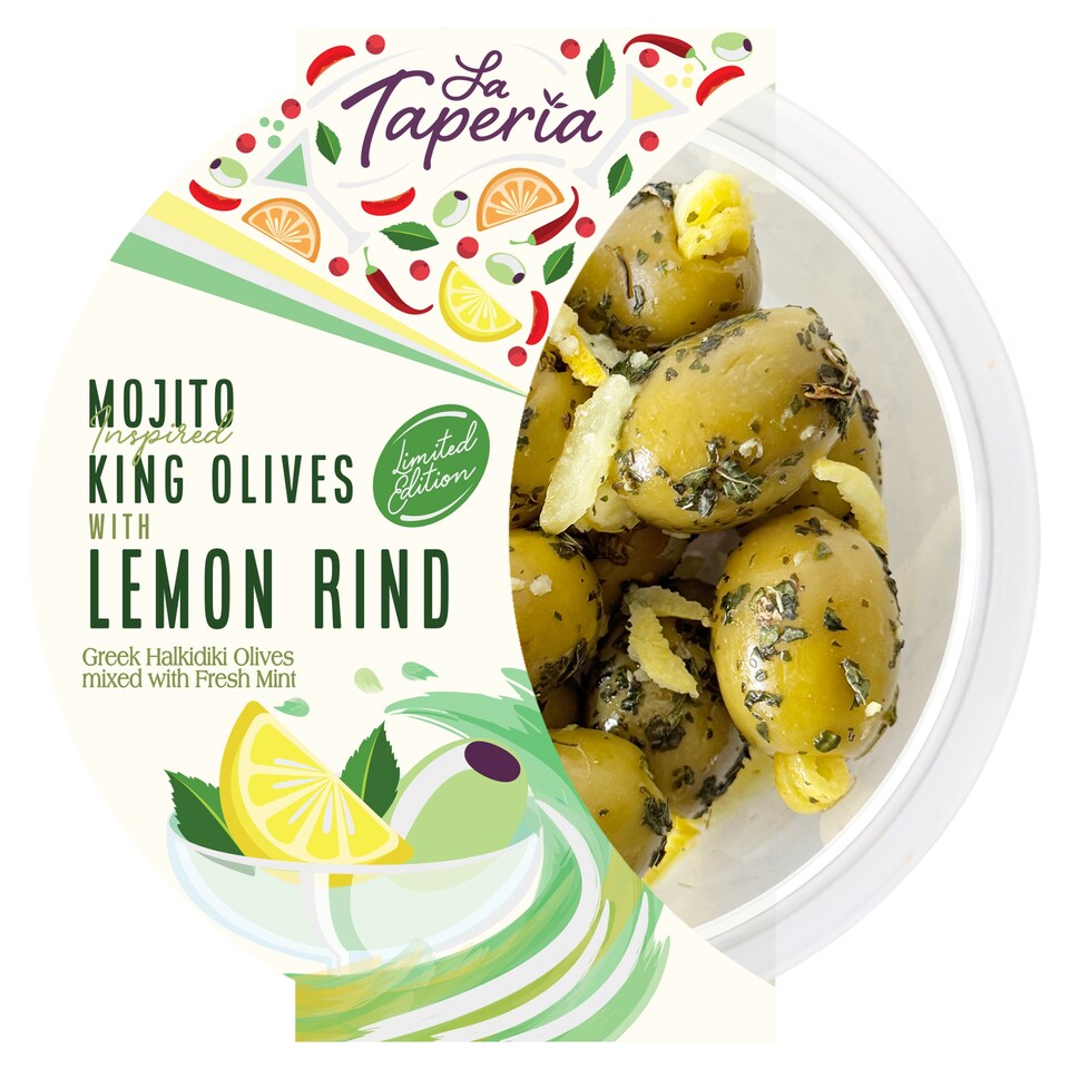 LA TAPERIA MOJITO INSPIRED KING OLIVES STUFFED WITH LEMON RIND 150g