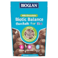 Bioglan Biotic Balance ChocBalls for Kids - Milk Chocolate Flavour 30s
