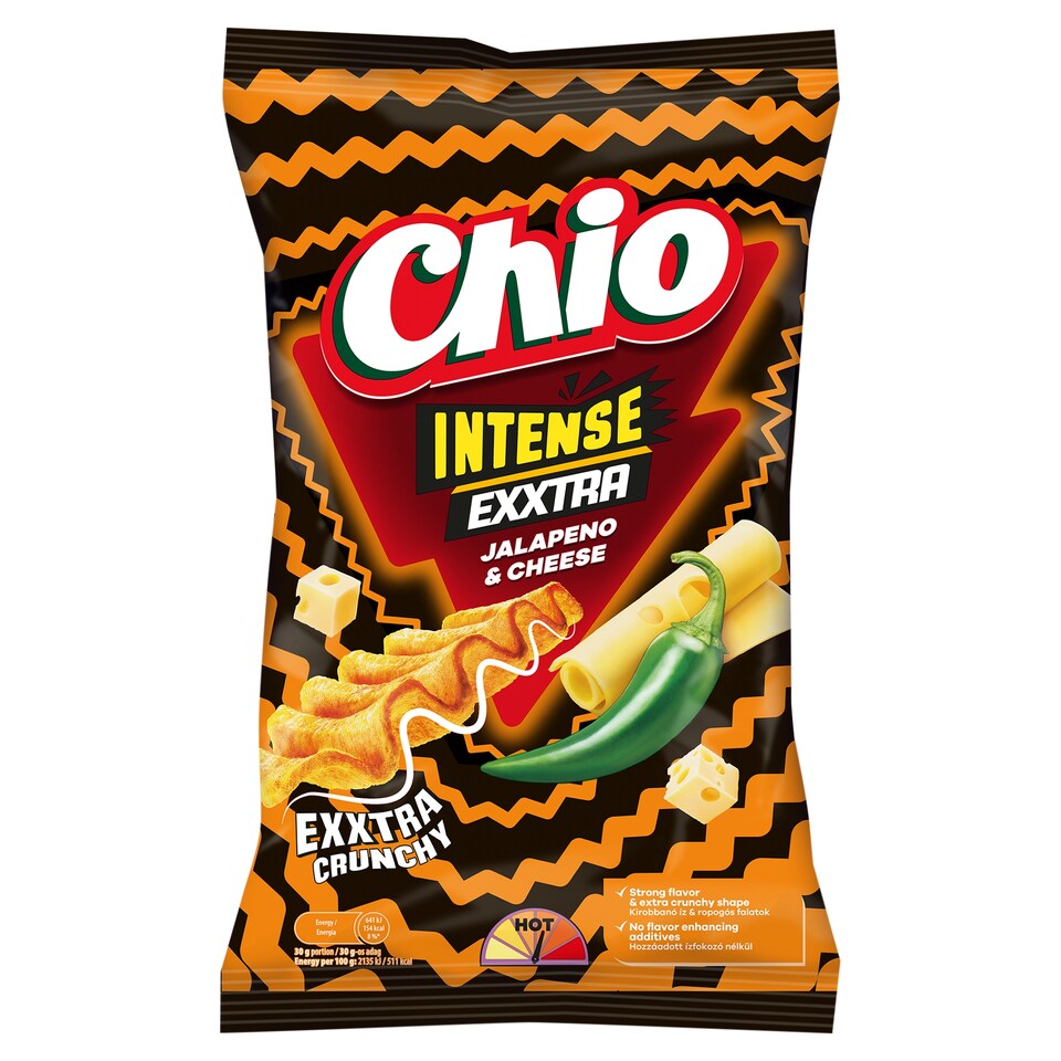 Chio Intense Exxtra Potato Chips with Jalapeño Chili and Cheese Flavor 120 g