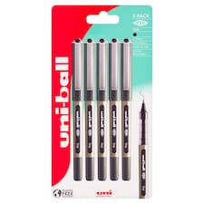 Uniball 157 Eye Rollerball Black Pens Stationery 5 Pack