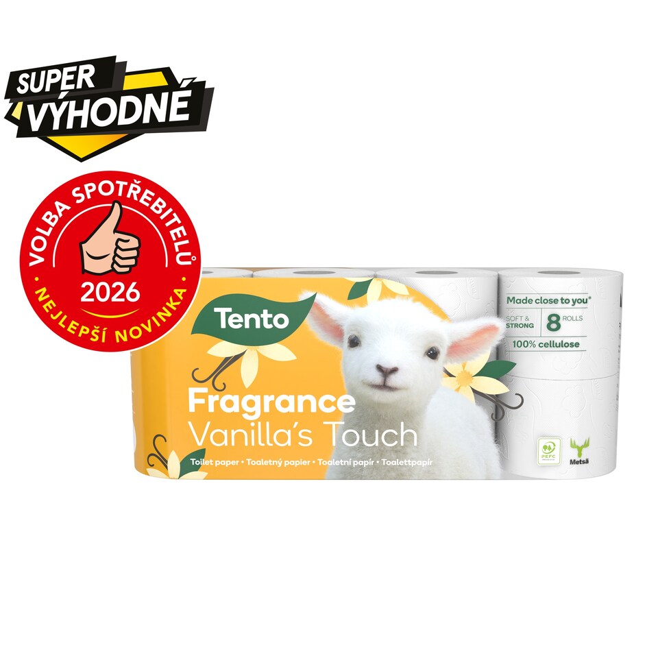 Tento Fragrance Vanilla's Touch toaletní papír 3 vrstvy 8 rolí