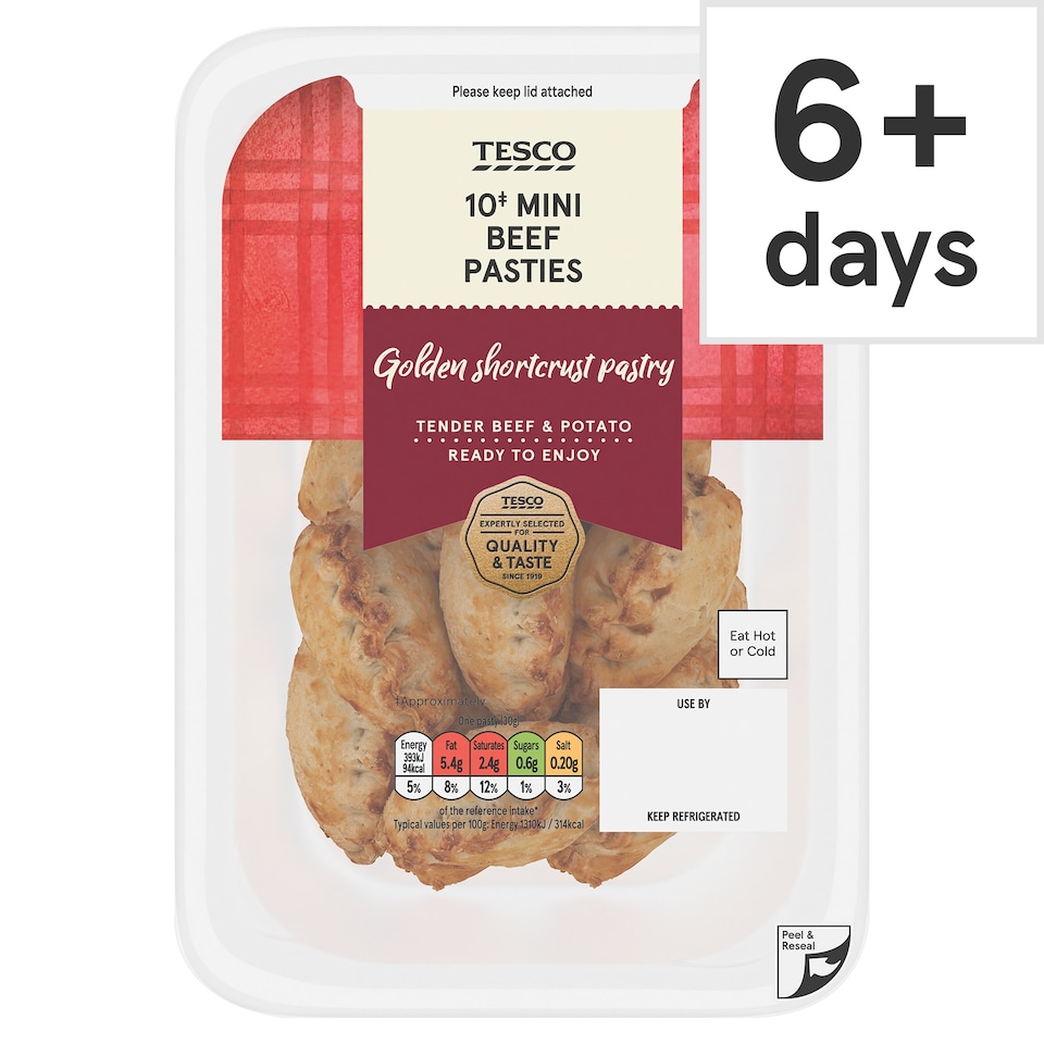 Tesco Mini Beef Pasties 10 Pack 300g