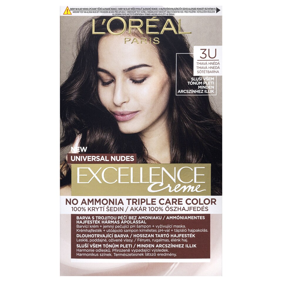 L'Oréal Paris Excellence Creme Universal Nudes permanentná farba na vlasy 3 U Tmavá hnedá