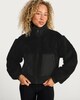 image 2 of F&F Quilted Pocket Teddy Cropped Jacket in Black