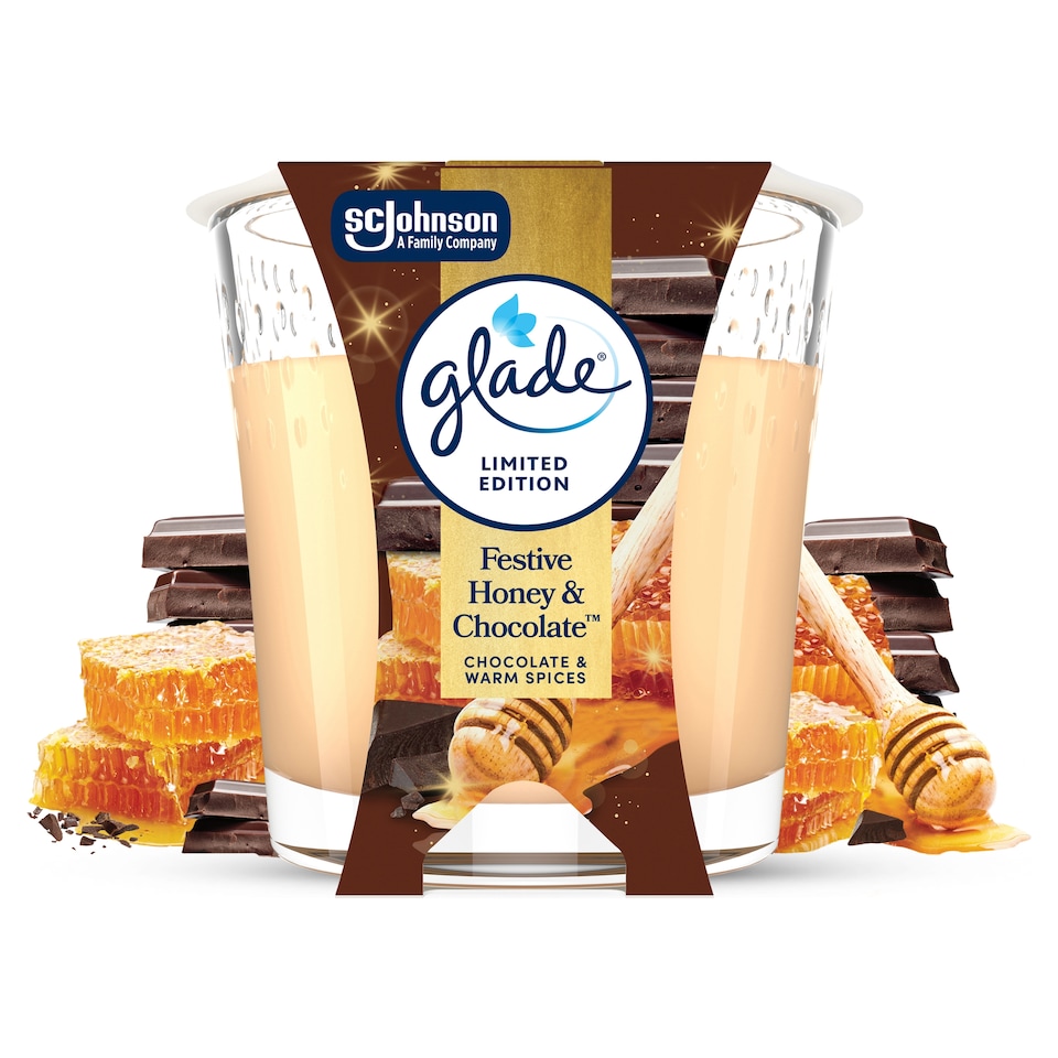 Glade Scented Candle Indulging Honey & Chocolate 112g