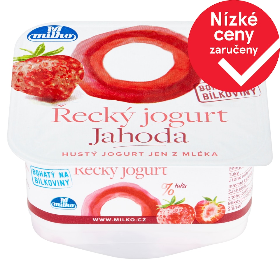 Milko Řecký jogurt 0% jahoda 140g