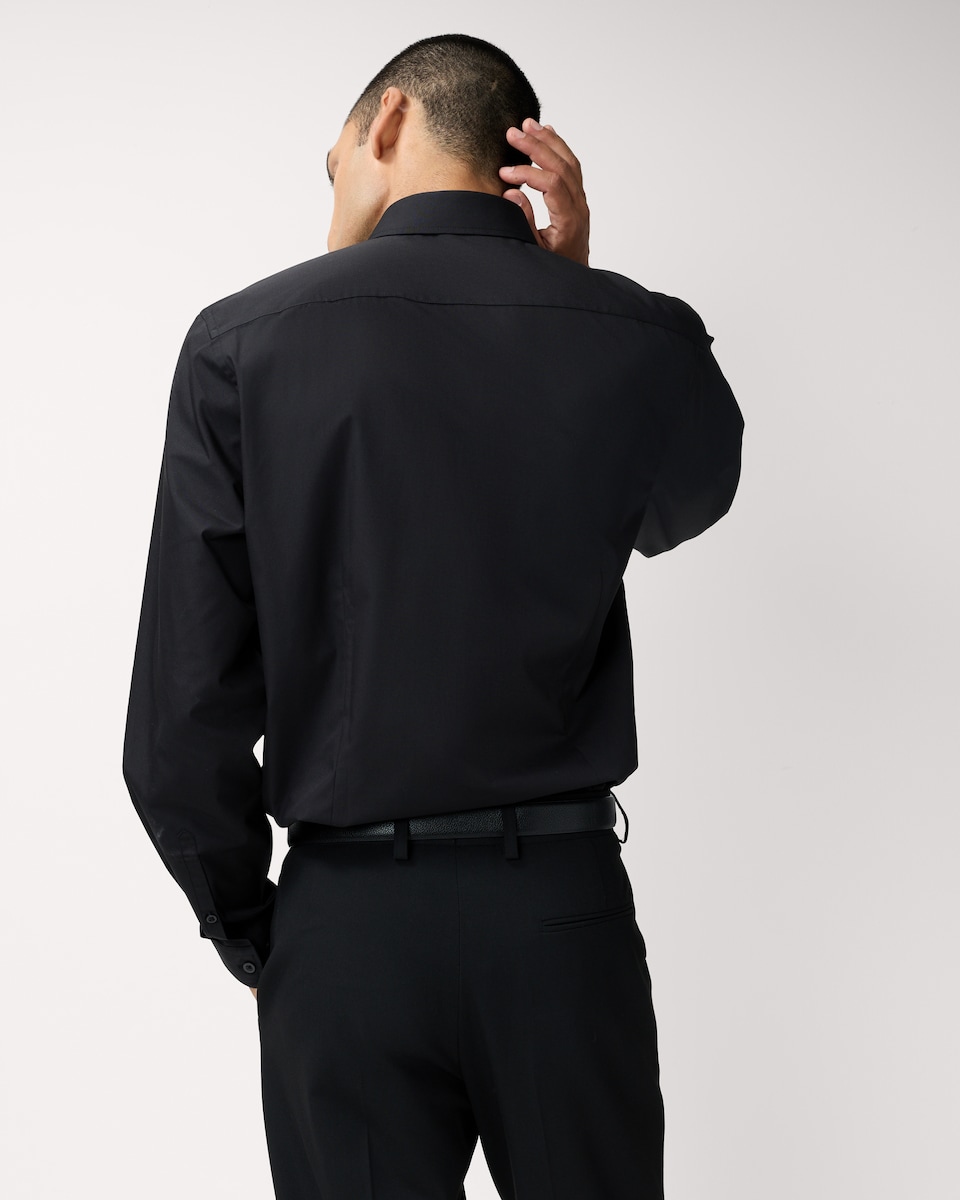 image 1 of F&F 2-Pack Slim Fit Easy Iron Long Sleeved Formal Shirts in Black