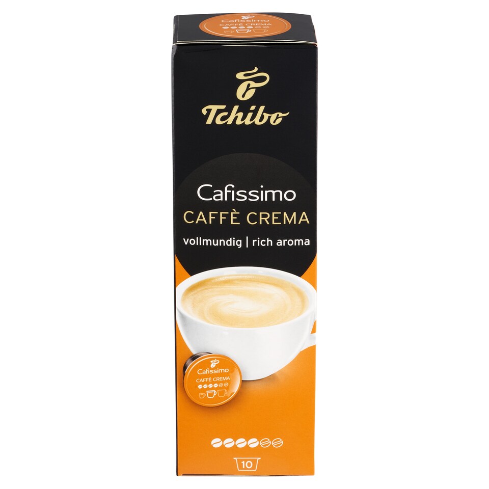 obrázok 1 z Tchibo Cafissimo Caffè Crema pražená mletá káva kapsuly 10 x 7,4 g (74 g)