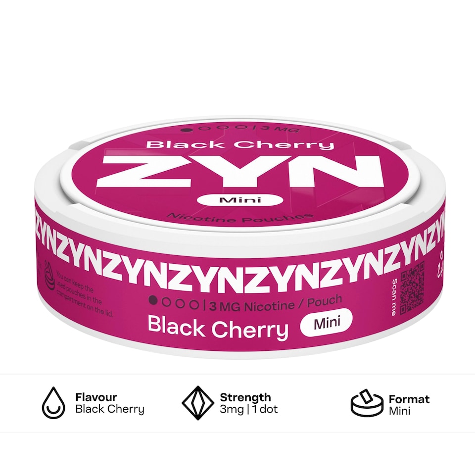image 1 of ZYN Black Cherry Nicotine 3mg x 20 Pouches 8g
