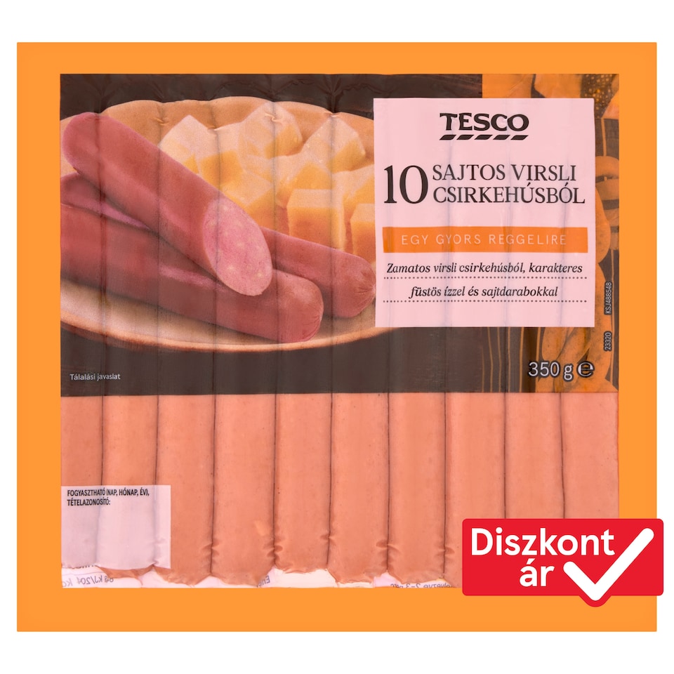 Tesco Chicken Sausages with Cheese 10 pcs 350 g