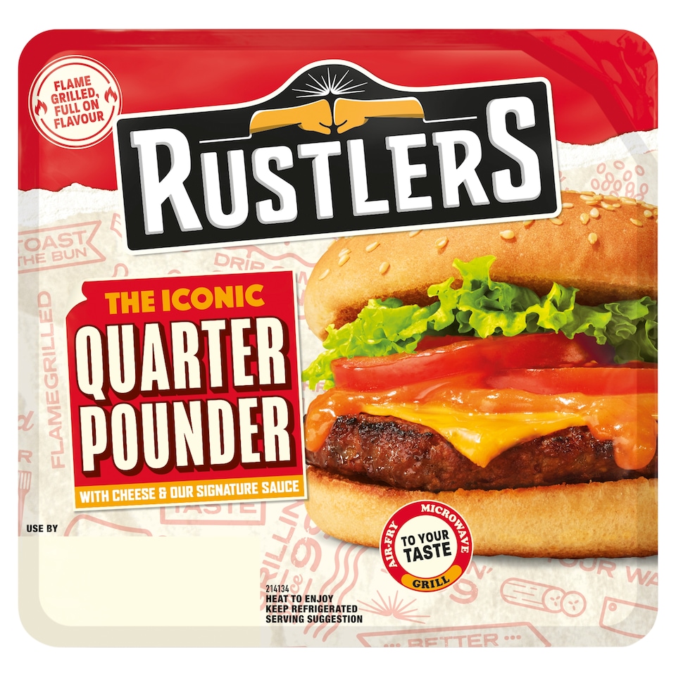 Rustlers Quarter Pounder Cheese Burger 190 G