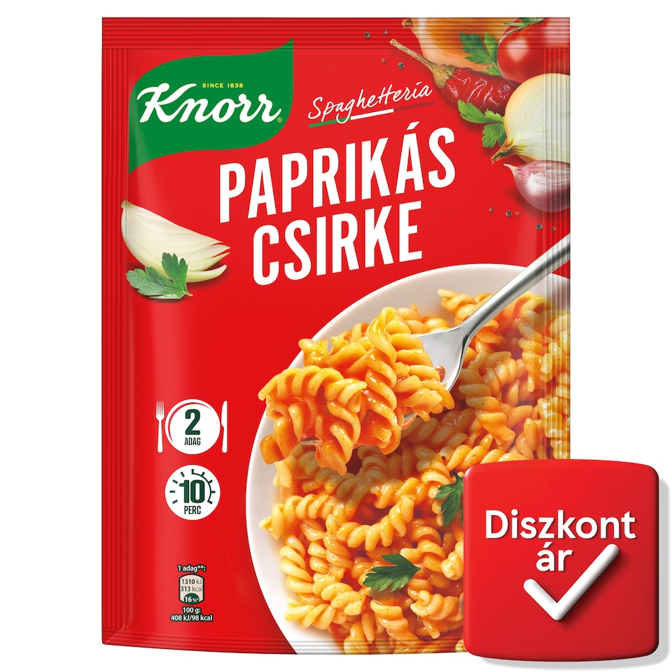 Knorr tészta paprikás csirkés szószban 168 g