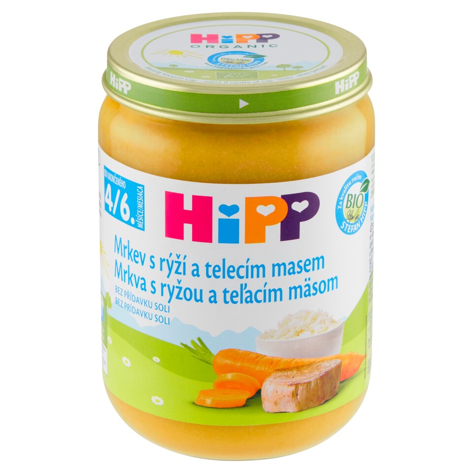 Obrázek 1 pro produkt HiPP Bio mrkev s rýží a telecím masem 190g