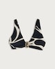 image 4 of F&F Abstract Print Buckle Accent Bikini Top in Multi Black White