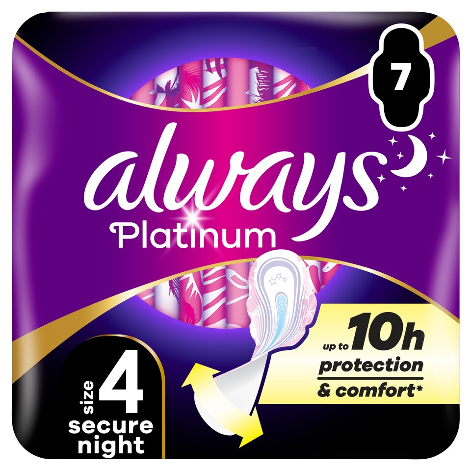 image 1 of Alwaysptinum Secure Nightsize 4 S/Twls 7 Pack