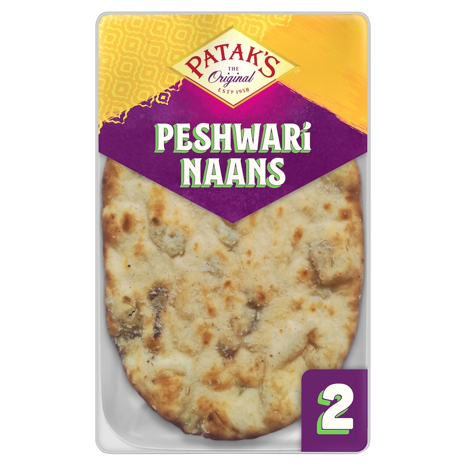 Patak's Flame Baked Peshwari Naans 2 Pack