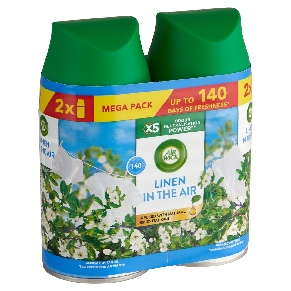 Air Wick Freshmatic Frissen Mosott Ruha automata légfrissítő spray utántöltő 2 x 250 ml
