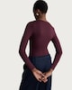 image 3 of F&F Polyamide Square Neck Long Sleeved Bodysuit in Burgundy