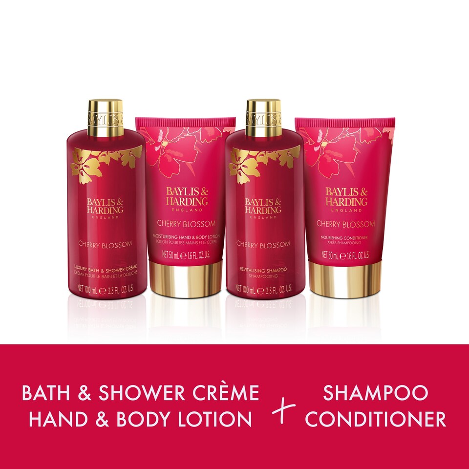 image 1 of Baylis & Harding Boudiore Cherry Blossom Luxury Wash Bag Gift Set