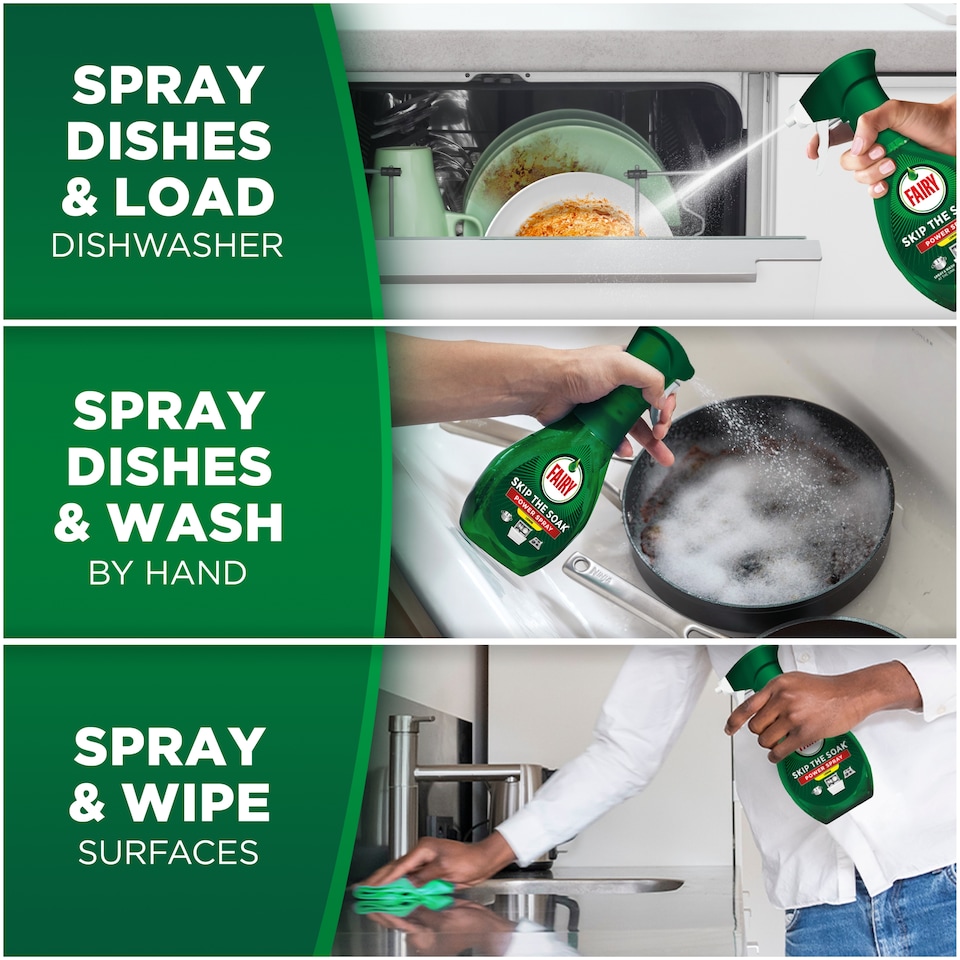 image 1 of Fairy Skip The Soak Power Spray and Refill Fresh 2x500ml