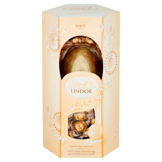 Lindt Lindor White Chocolate Egg With Truffles 348G Tesco Groceries