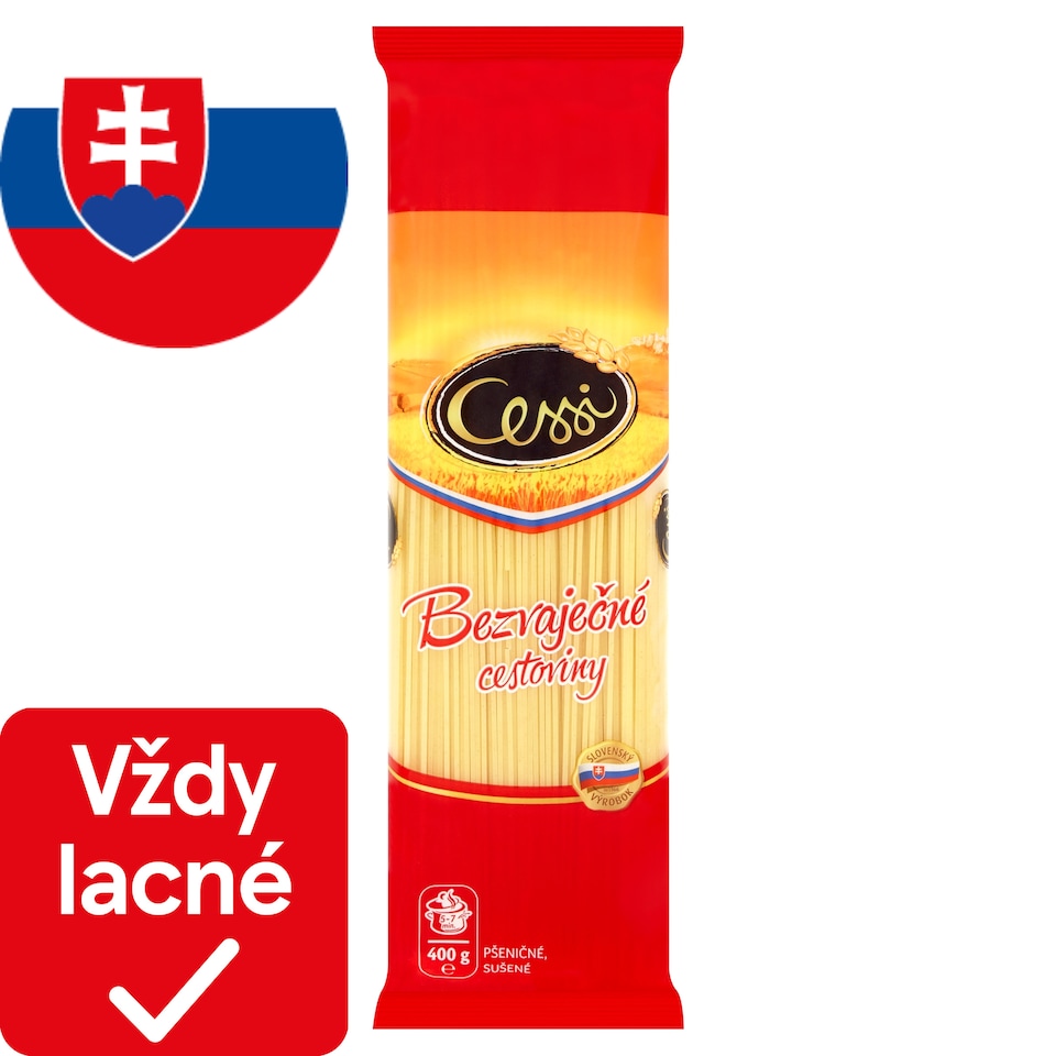 Cessi Bezvaječné cestoviny pšeničné, sušené špagety 400 g