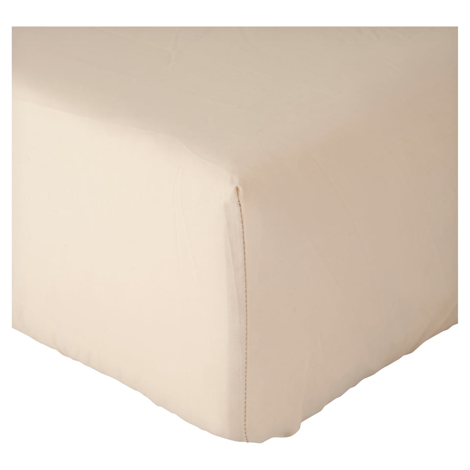 F&F Home Cotton Rich Fitted Sheet Natural Single