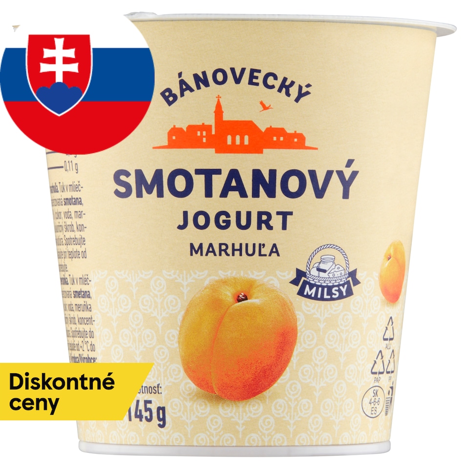 Milsy Bánovecký smotanový jogurt marhuľa 145 g