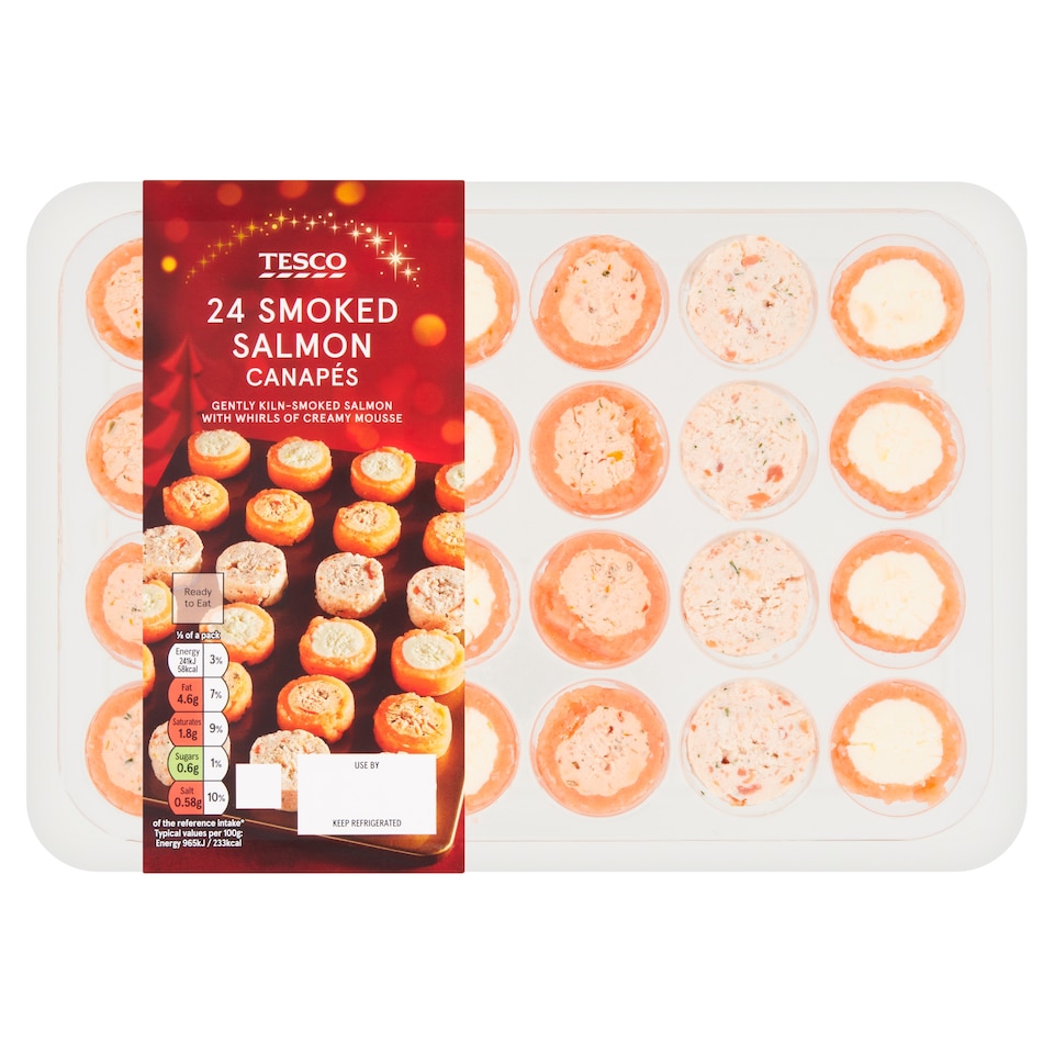 Tesco 24 Smoked Salmon Canapes 200G