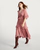 image 1 of F&F Chiffon Ruffle Boho Midi Dress in Pink