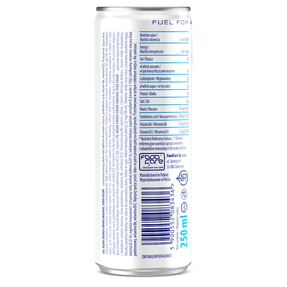 image 1 of Ngine Energy Drink - Original Zero Sugar 250ml