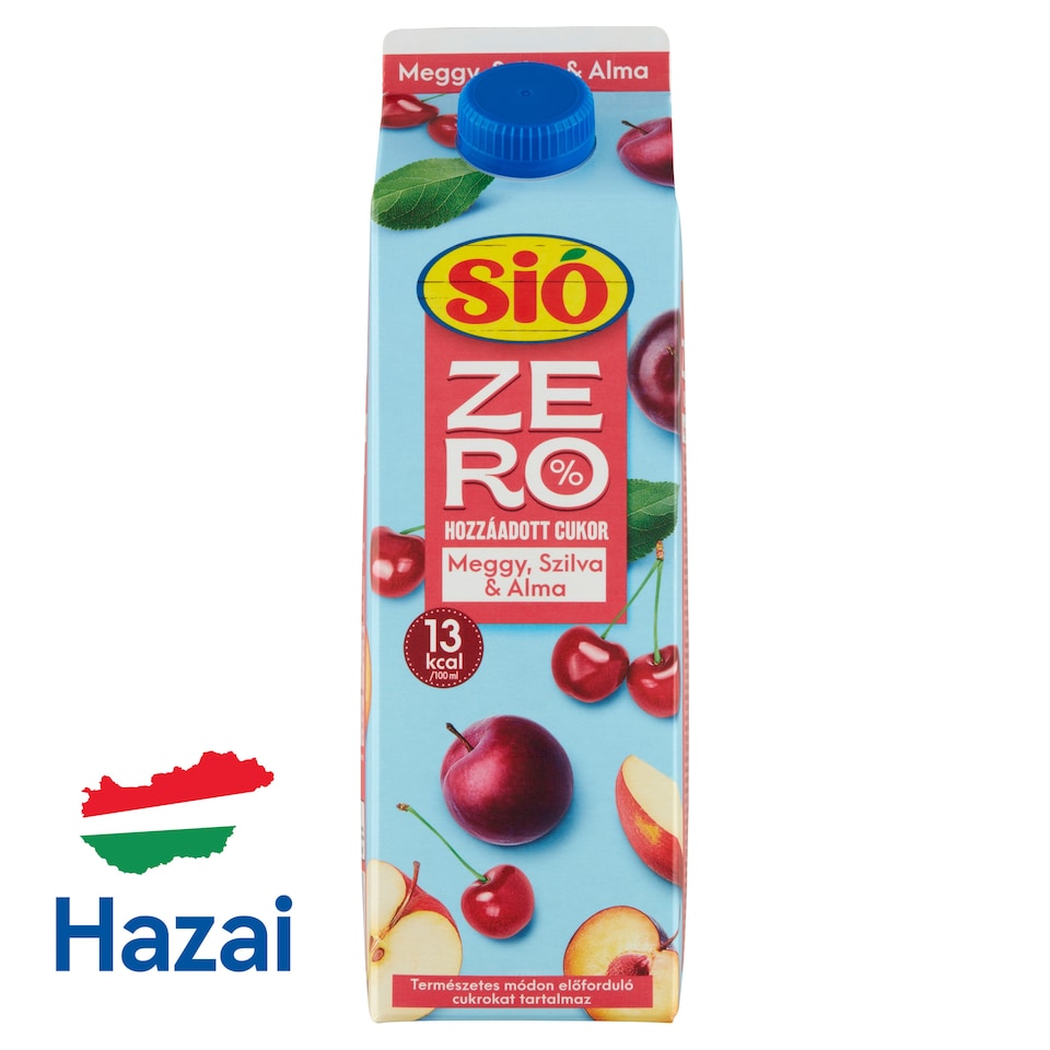 Sió Zero hozzáadott cukor meggy, szilva & alma gyümölcsital 1 l